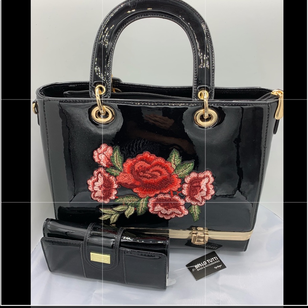 Beautiful black and red purse